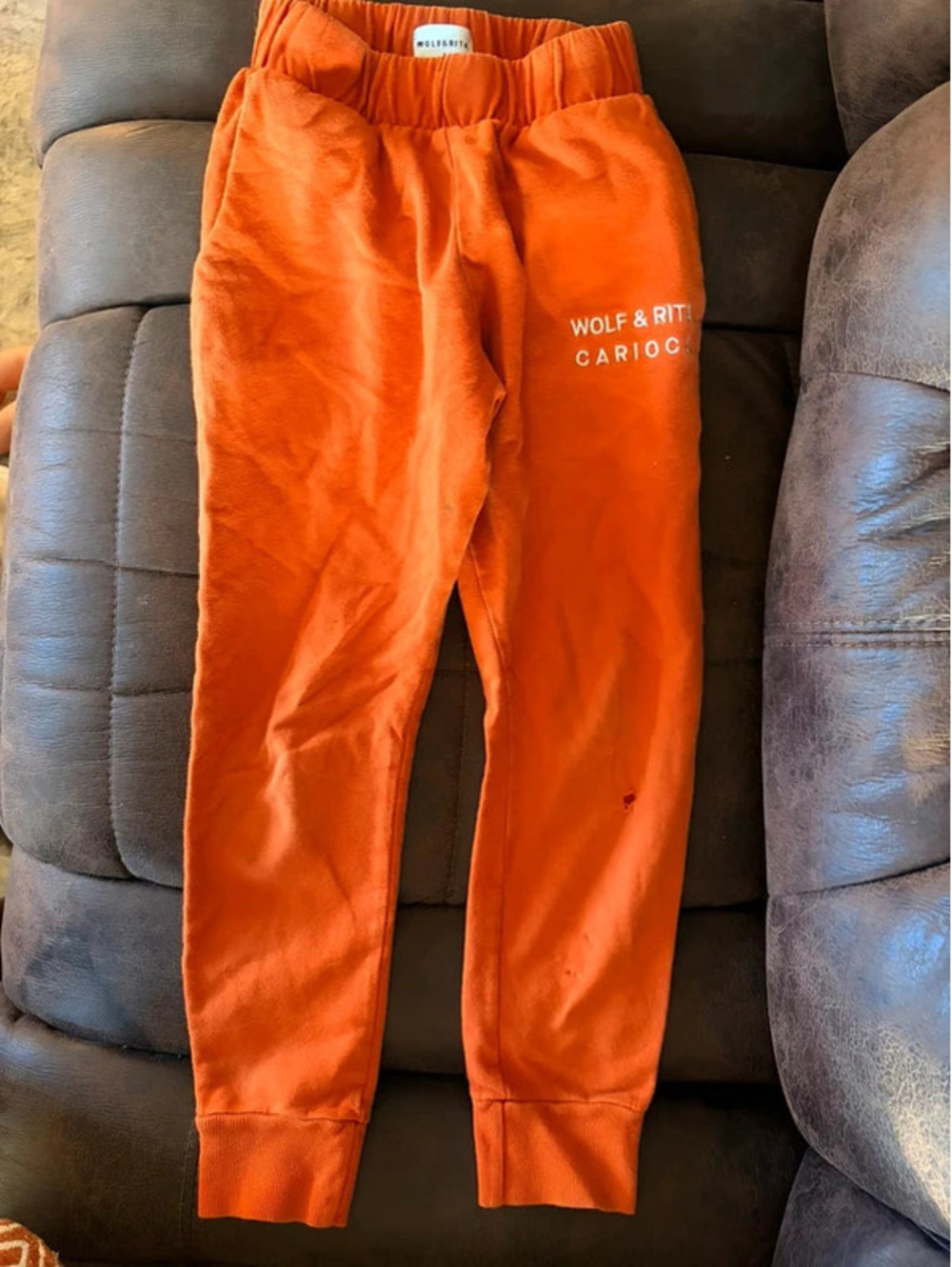 Rare wolf & Rita Carioca orange sweatpants